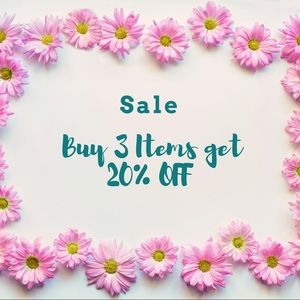 Pick any 3 items and receive a 20% discount